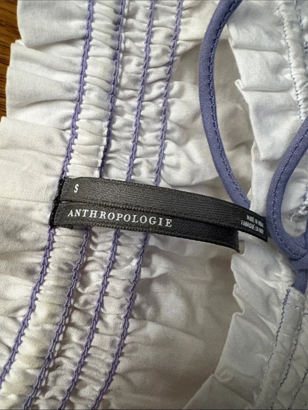 Anthropologie White Off-Shoulder Embroidered Floral Blouse